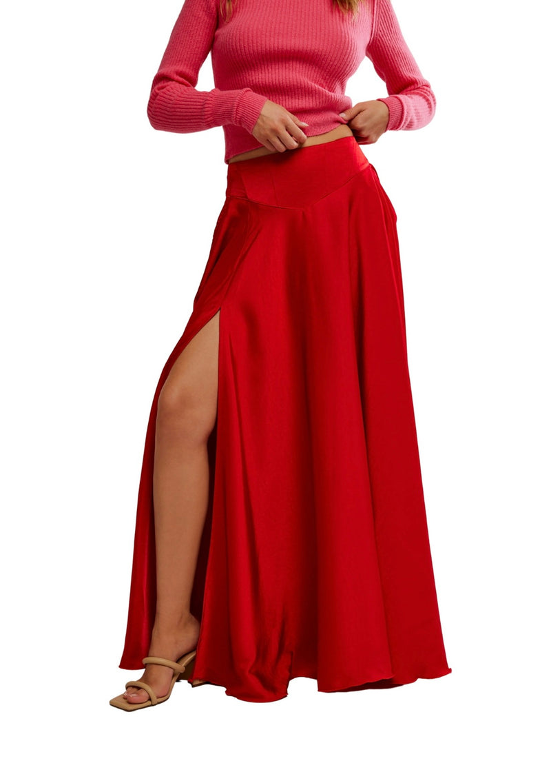 FREE PEOPLE CHILCO MAXI SKIRT - SALSA