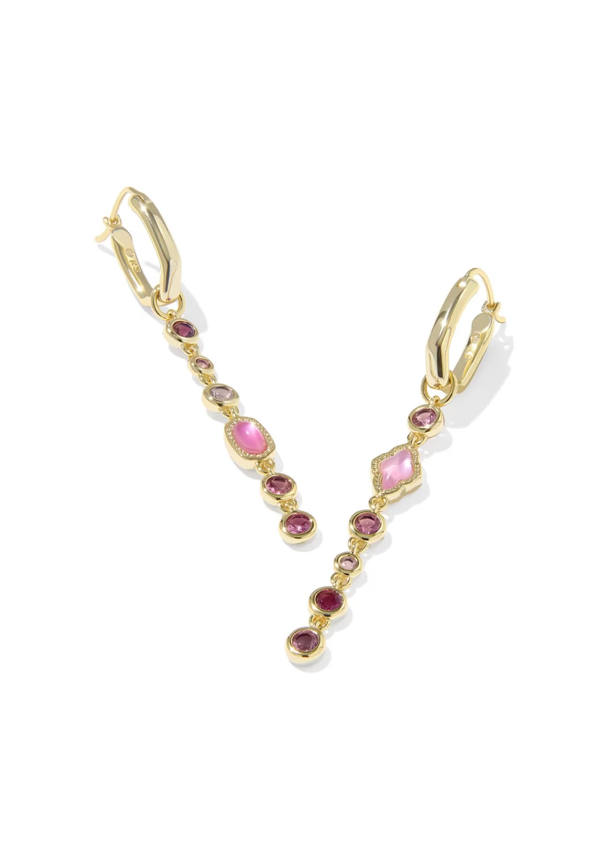 KENDRA SCOTT MINI ELISA ABBIE CONVERTIBLE HUGGIE EARRINGS - PINK MIX