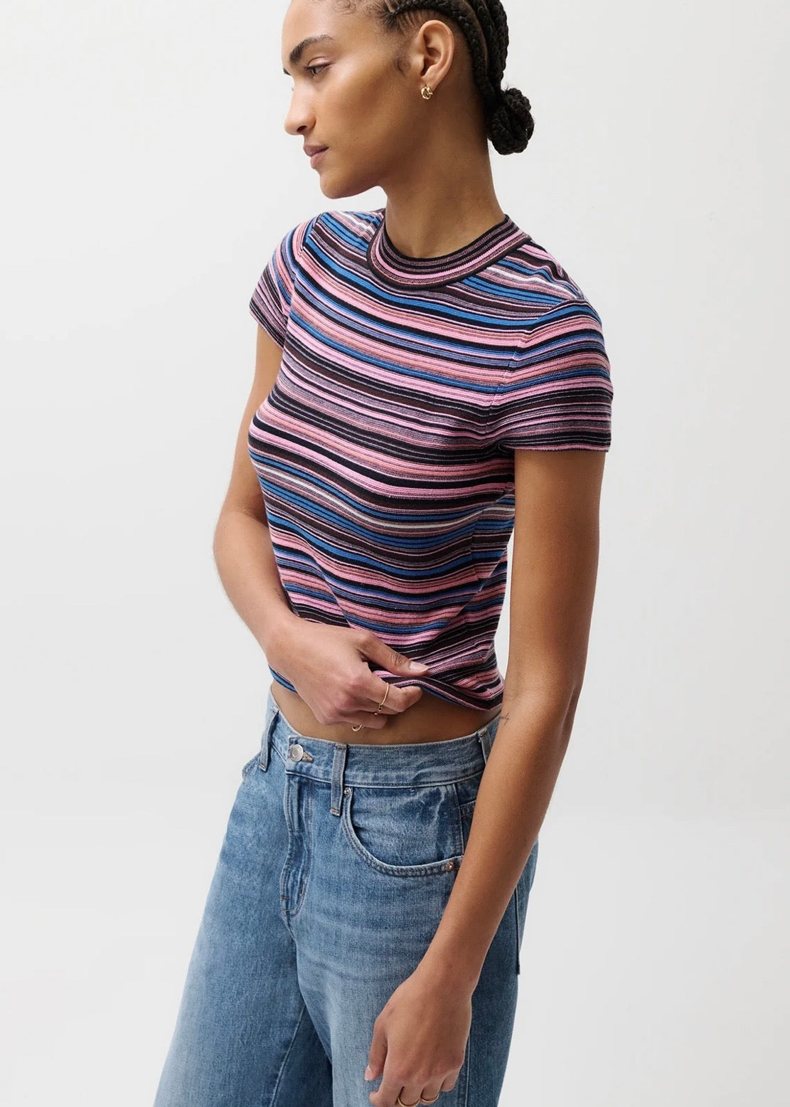 PISTOLA SELENE SWEATER TEE - EGYPTIAN BLUE STRIPE