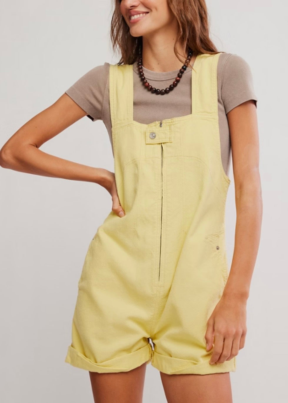 FREE PEOPLE JUDE SHORTALLS - SICILIAN YELLOW
