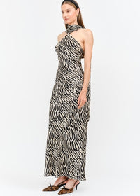 FREE PEOPLE MAGGIE ZEBRA MAXI DRESS WITH SCARF