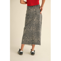 LET IT GO LEOPARD MIDI SKIRT