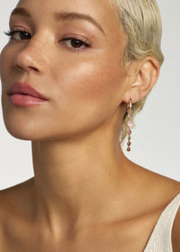 KENDRA SCOTT MINI ELISA ABBIE CONVERTIBLE HUGGIE EARRINGS - PINK MIX