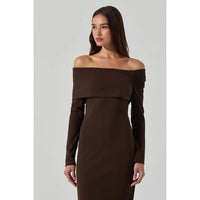 ASTR THE LABEL JADA OFF SHOULDER MIDI DRESS