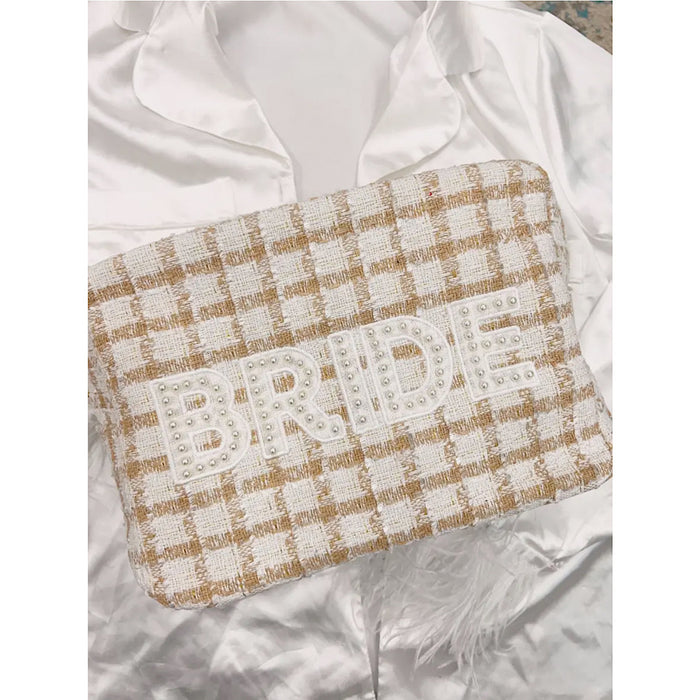 BRIDE PEARL XL BAG - BEIGE PLAID