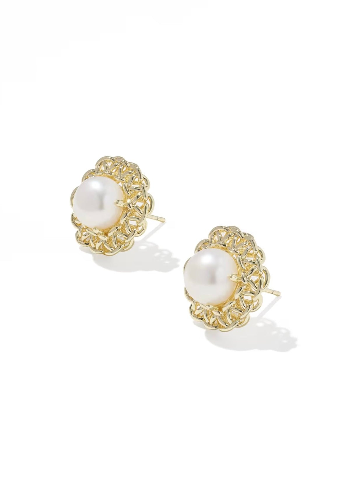 KENDRA SCOTT GABRIELLA PEARL STUD EARRINGS - GOLD