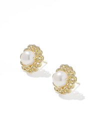 KENDRA SCOTT GABRIELLA PEARL STUD EARRINGS - GOLD