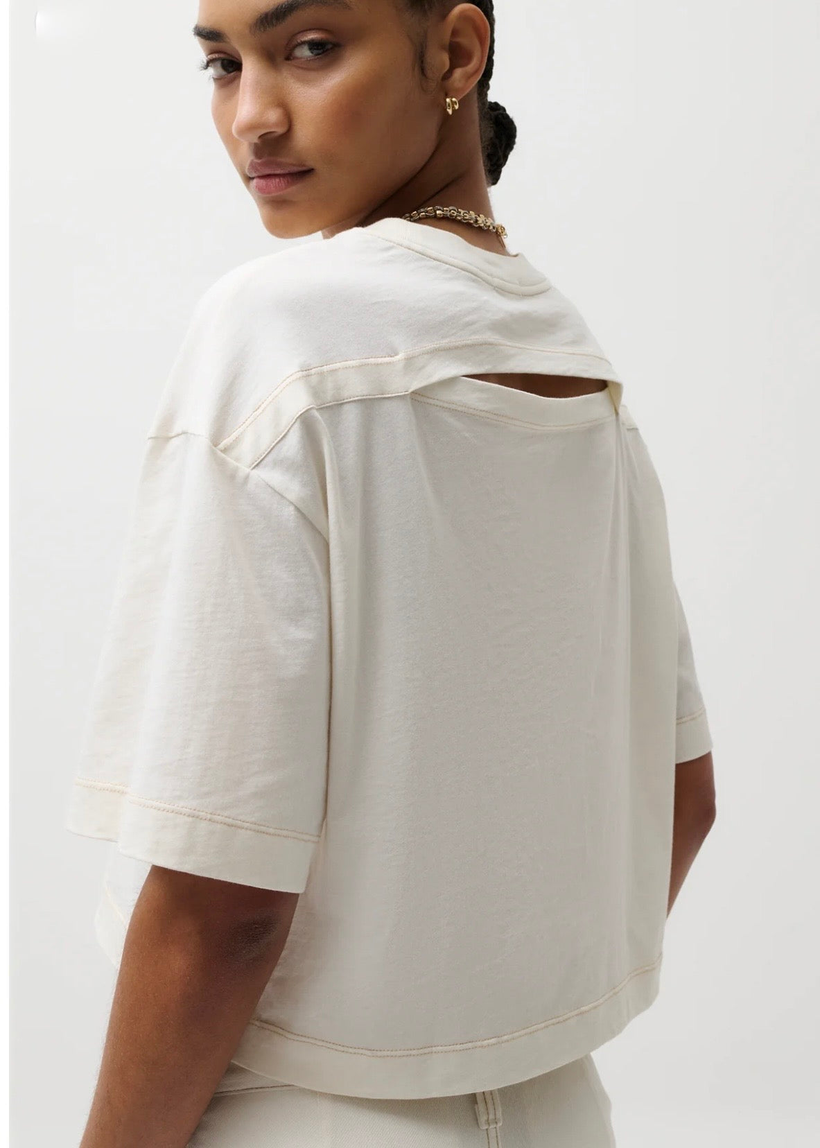 PISTOLA MAE CROPPED TEE - SOFT WHITE