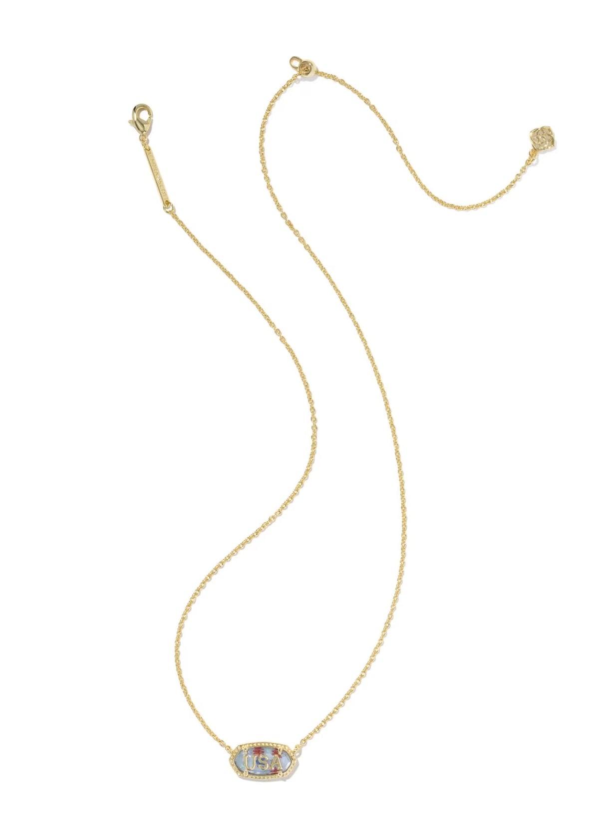 KENDRA SCOTT ELISA USA SHORT PENDANT NECKLACE - GOLD