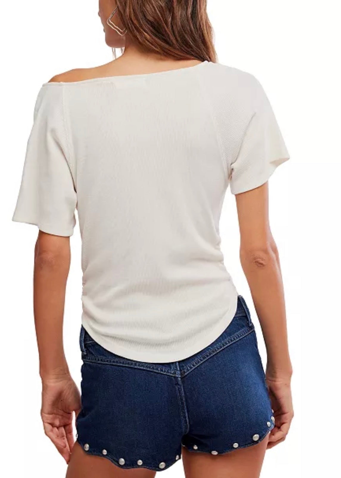FREE PEOPLE LUCY OFF THE SHOULDER TEE - SUGAR SWIZZLE