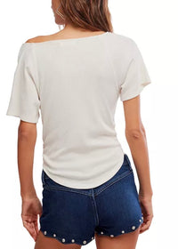 FREE PEOPLE LUCY OFF THE SHOULDER TEE - SUGAR SWIZZLE
