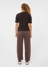 ESQUALO SWEATER S/SLEEVE STUD - CACAO