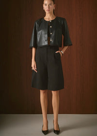 THE LIFE OF ME FAUX LEATHER TOP
