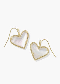 KENDRA SCOTT ARI HEART STATEMENT DROP EARRINGS