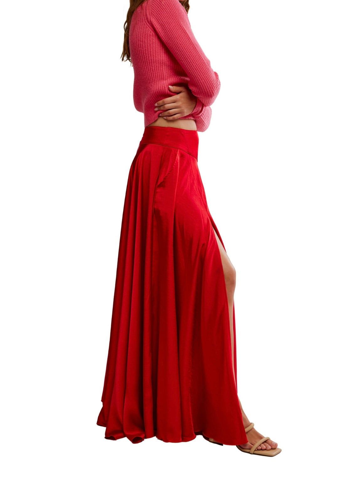 FREE PEOPLE CHILCO MAXI SKIRT - SALSA