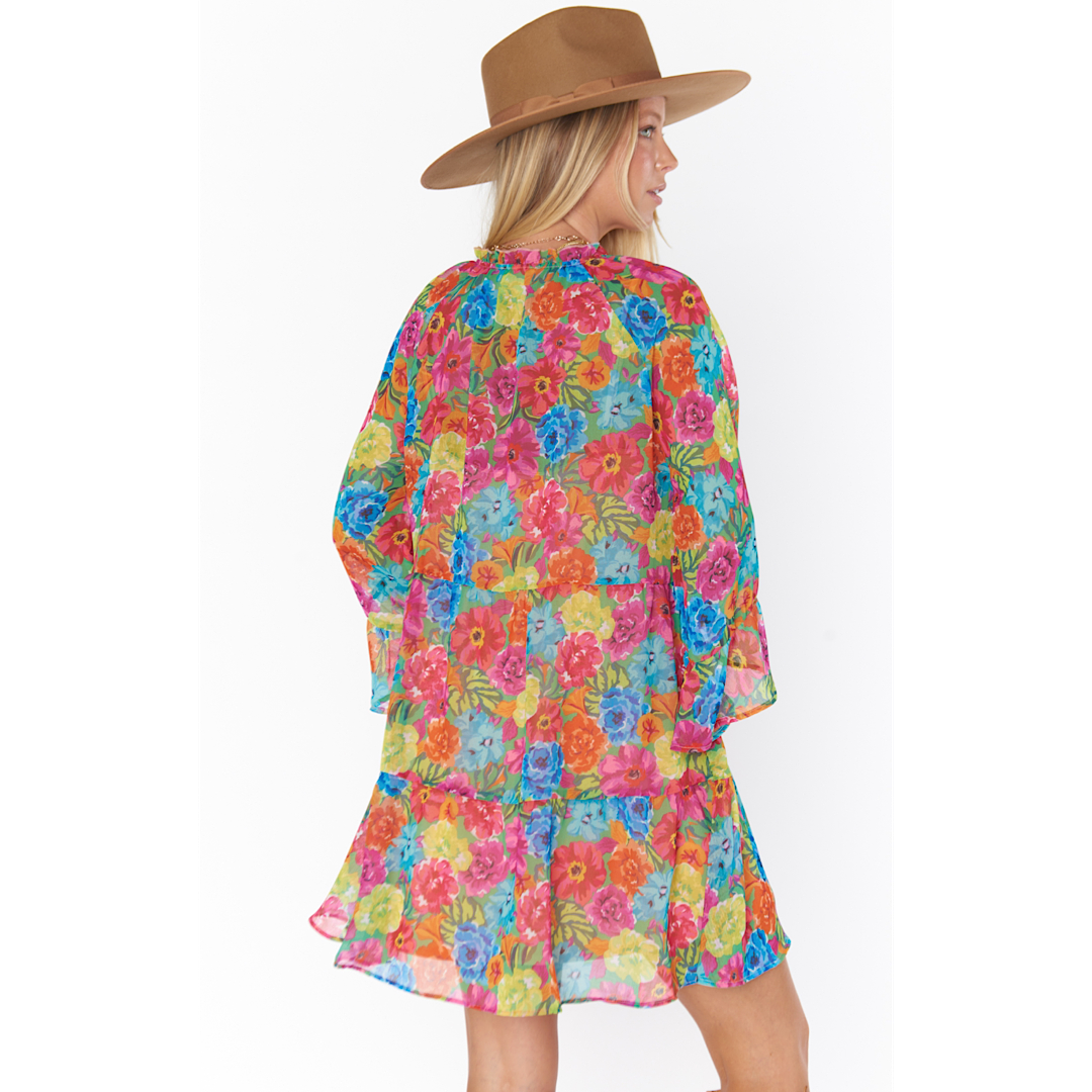 SHOW ME YOUR MUMU VIOLA MINI DRESS - BRIGHT FLORAL SOIREE