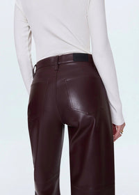 PISTOLA JETT HIGH RISE BOWED STRAIGHT PANT - CABERNET
