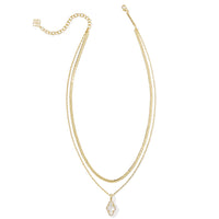 KENDRA SCOTT ABBIE PAVE FRAME MULTI STRAND NECKLACE