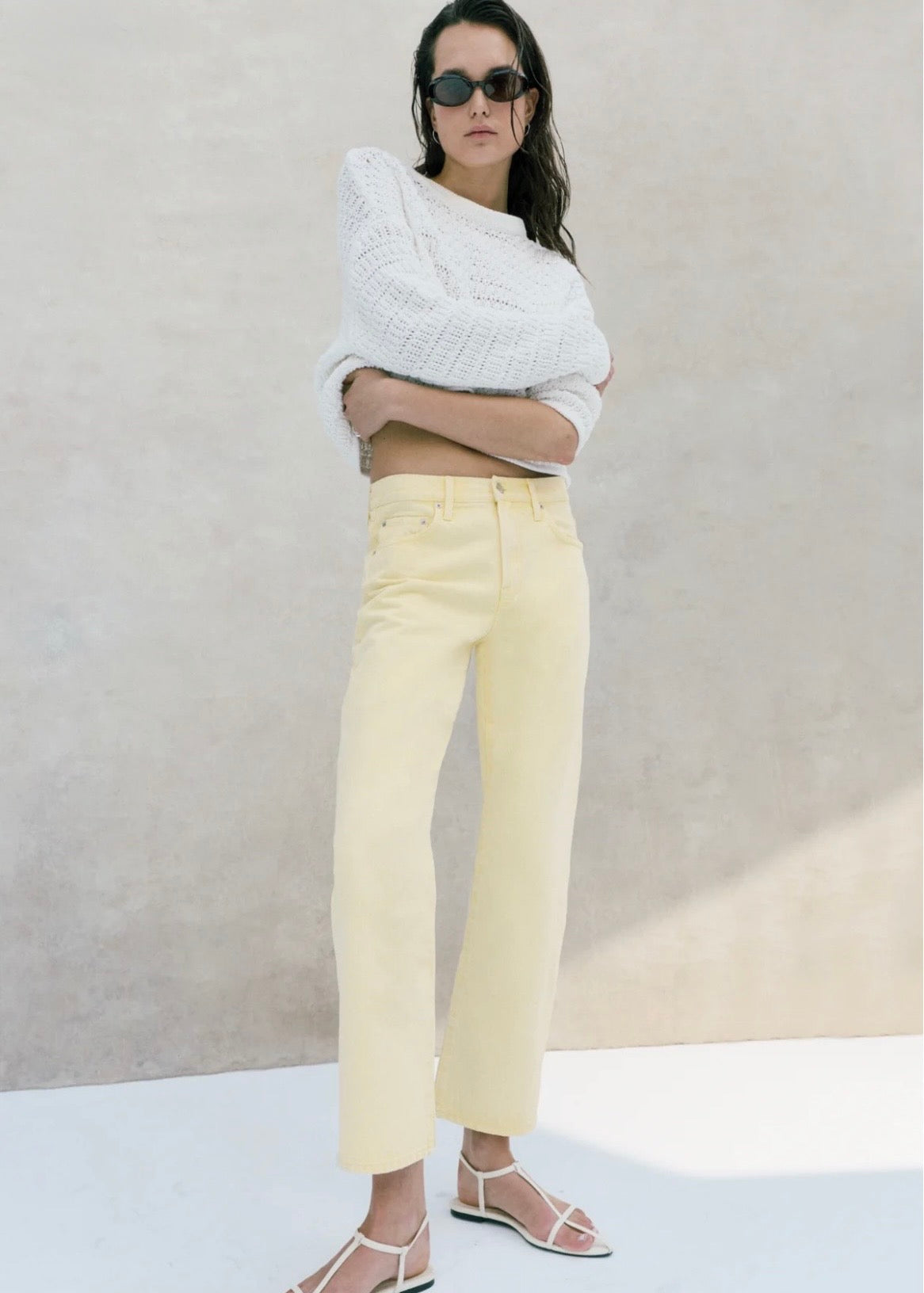 PISTOLA LEXI MID RISE BOWED STRAIGHT JEAN - DAY GLOW