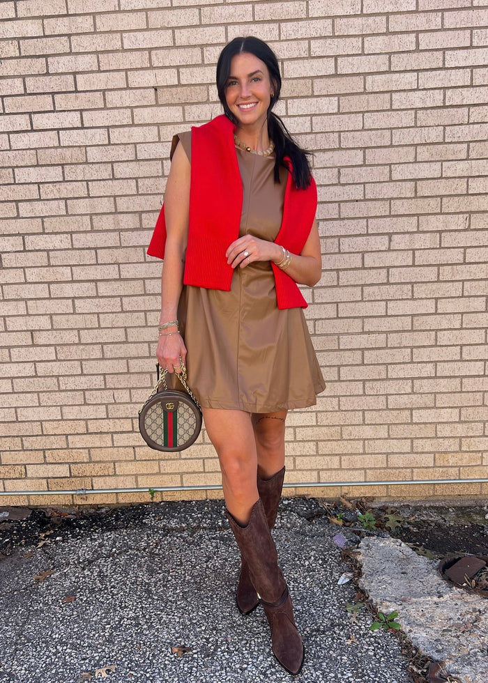 HOPING YOU CALL LEATHER DRESS