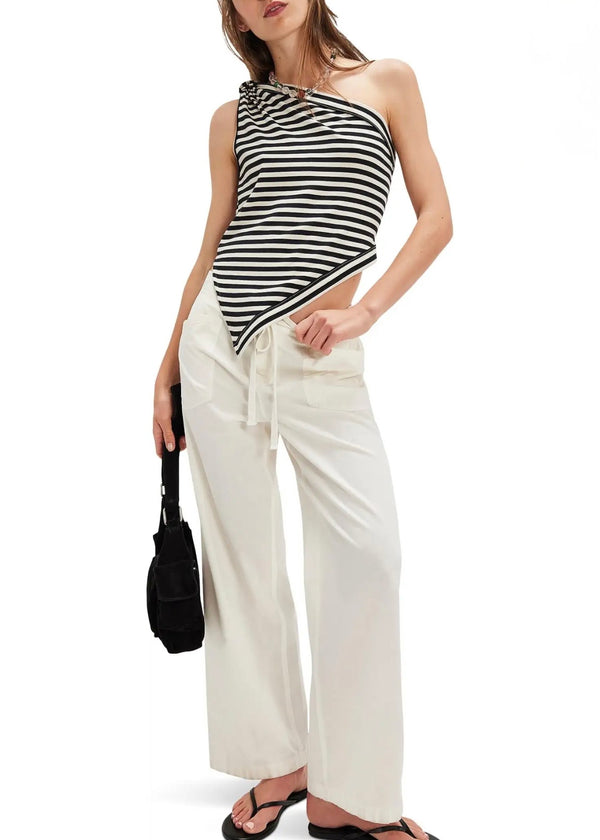 FREE PEOPLE KNOT MY VIBE TOP - BLACK COMBO