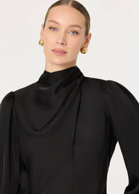 ASTR THE LABEL IVONNE HIGH-NECK SATIN TOP