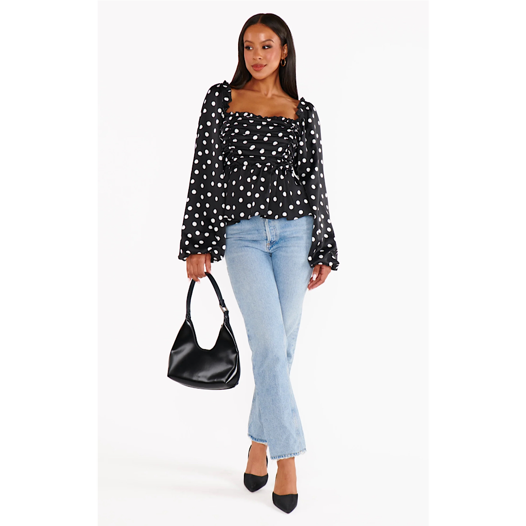 SHOW ME YOUR MUMU ATIANA TOP - POLKA DOT LUXE