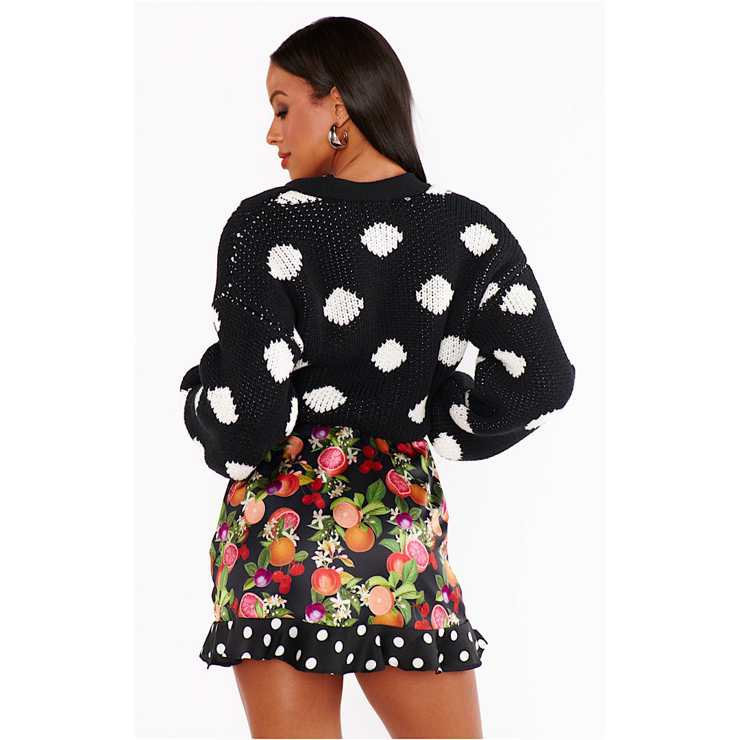 SHOW ME YOUR MUMU CLEMMIE CARDI - POLKA DOT KNIT