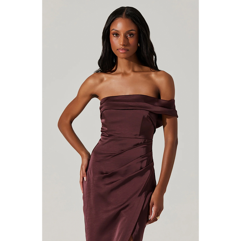 ASTR THE LABEL GWYNERIA DRESS - EGGPLANT