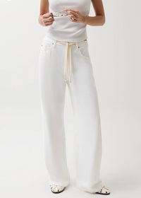 PISTOLA JADYN W/ DRAW CORD LOW SLUNG PALAZZO - OPTIC WHITE