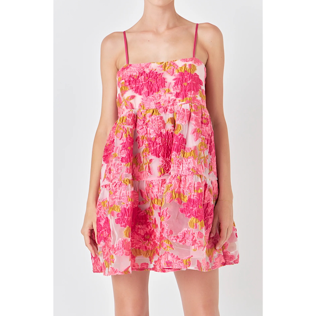 THE TAYLOR ORGANZA FLORAL MINI DRESS