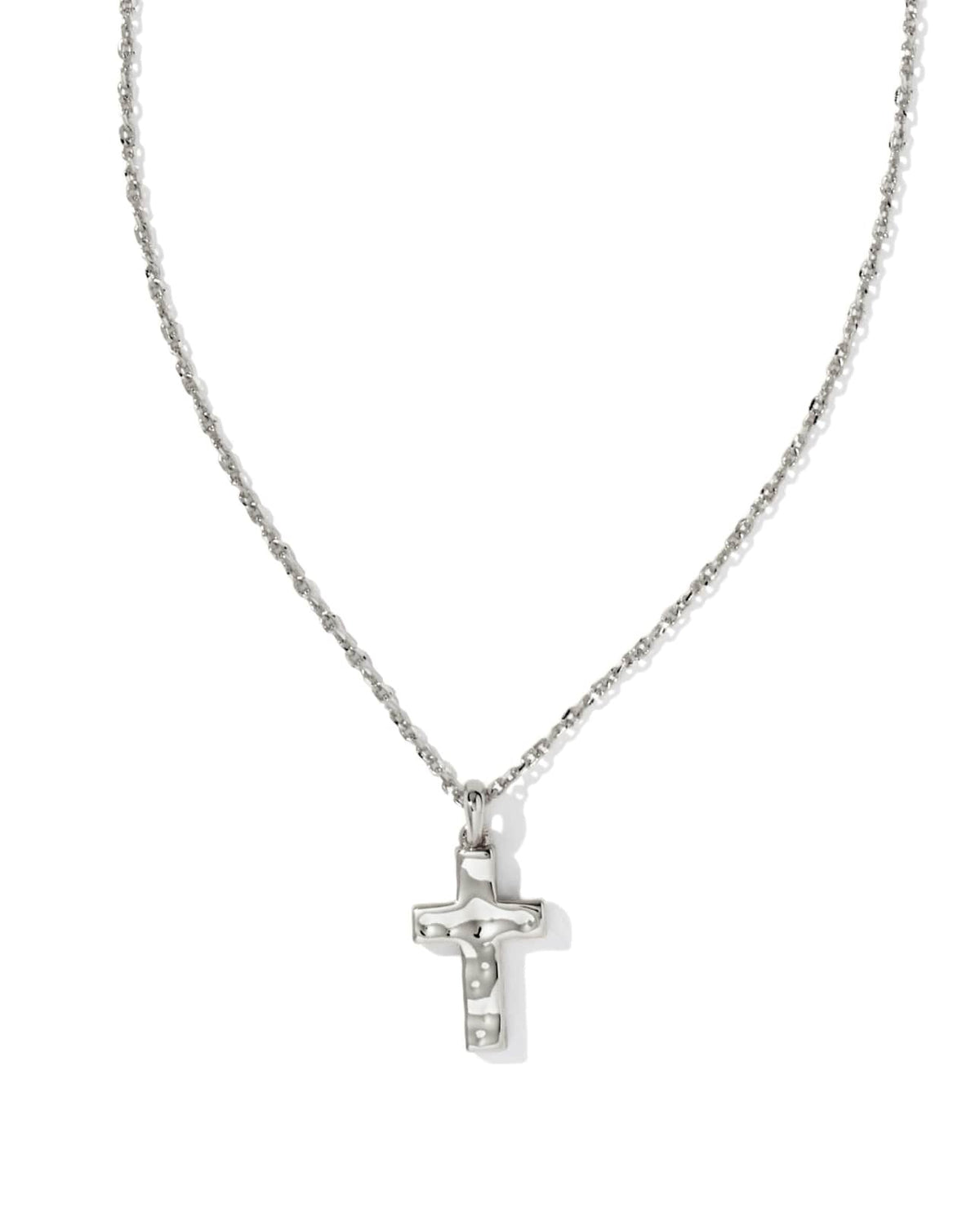 KENDRA SCOTT CROSS PENDENT NECKLACE IN SILVER