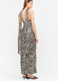 FREE PEOPLE MAGGIE ZEBRA MAXI DRESS WITH SCARF