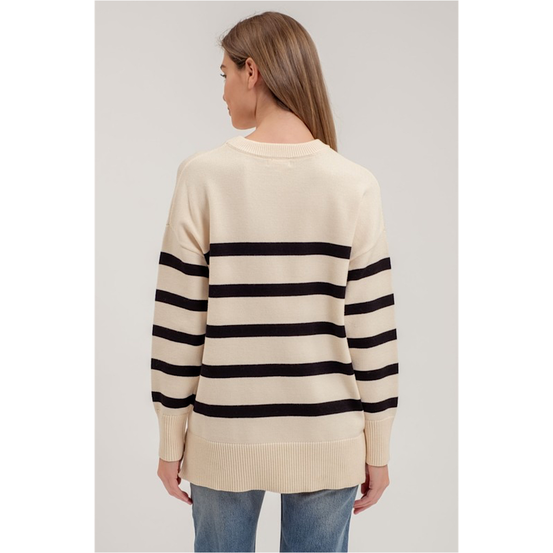 ALL TO MYSELF STRIPED SWEATER