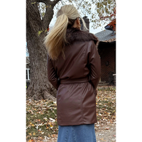 SHOW ME YOUR MUMU PENNY LANE COAT - COCOA FAUX LEATHER