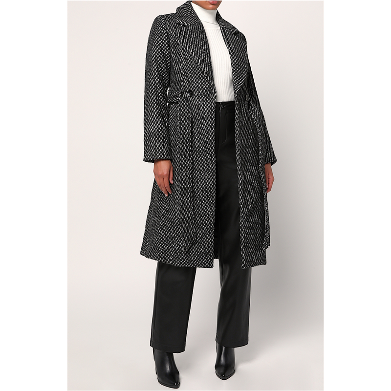 LULUS IN ANY WEATHER HERRINGBONE TRENCH COAT