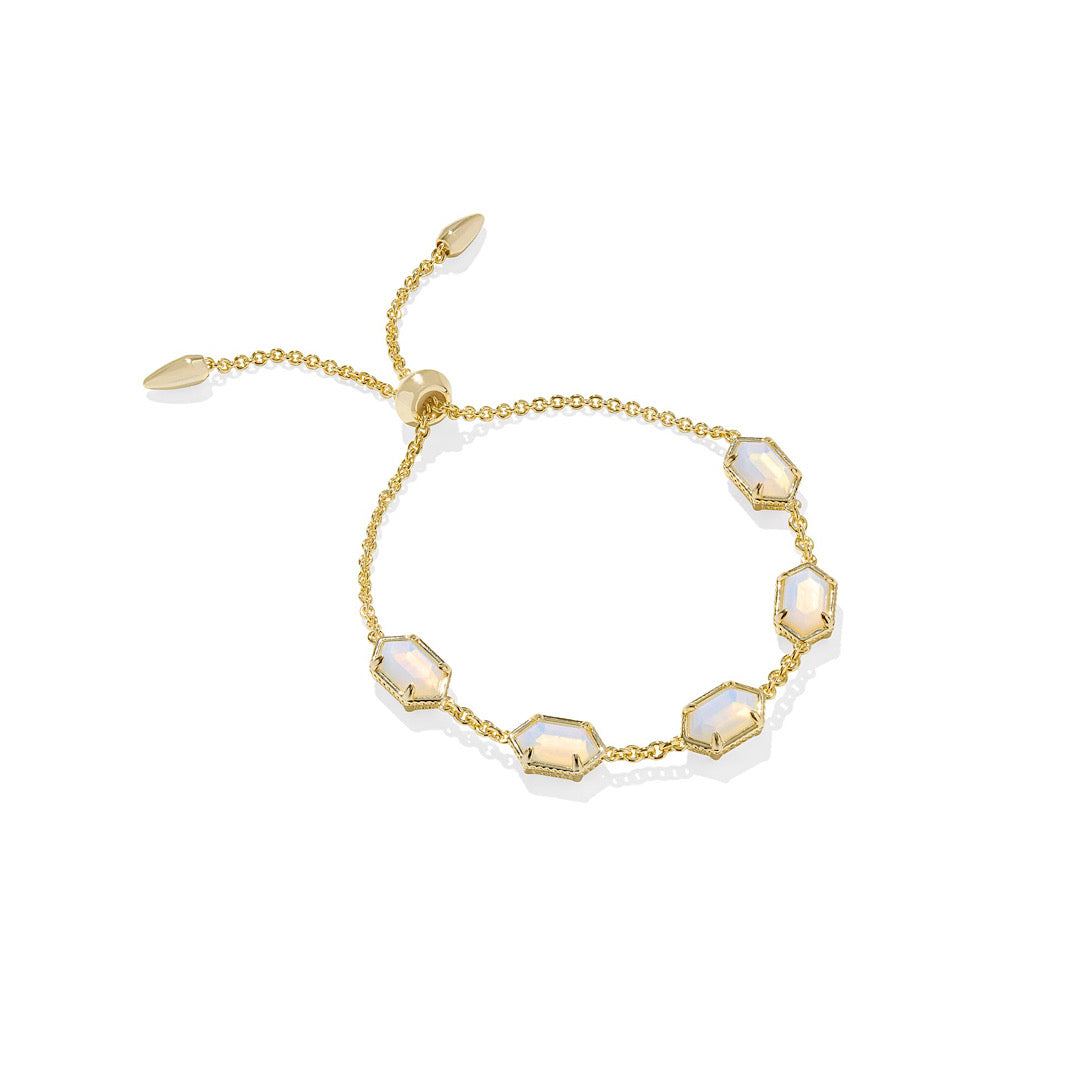 KENDRA SCOTT HALLIE DELICATE CHAIN BRACELET - GOLD OPALITE ILLUSION