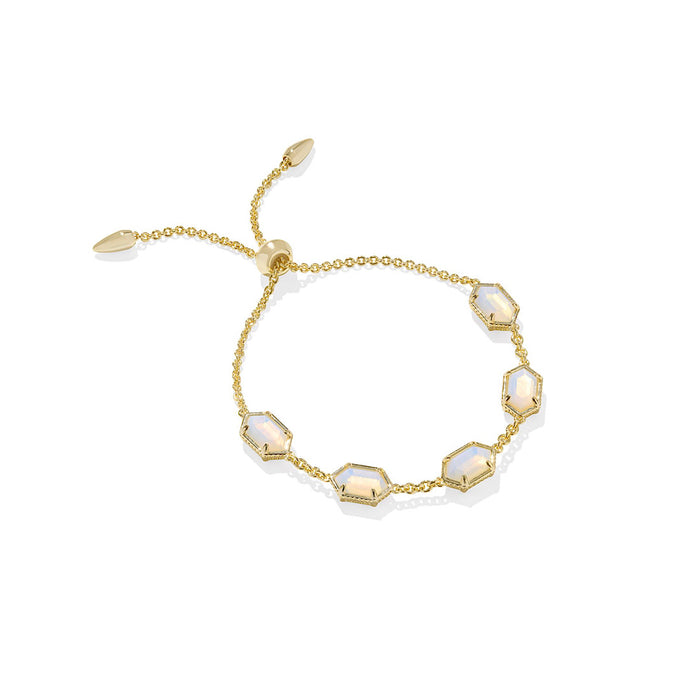 KENDRA SCOTT HALLIE DELICATE CHAIN BRACELET - GOLD OPALITE ILLUSION