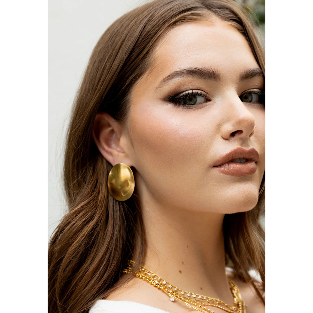 SAHIRA VANESSA OVAL STATEMENT EARRINGS