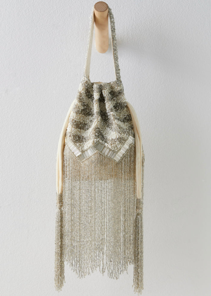 FREE PEOPLE RAZZLE DAZZLE CLUTCH - IVORY PEARL