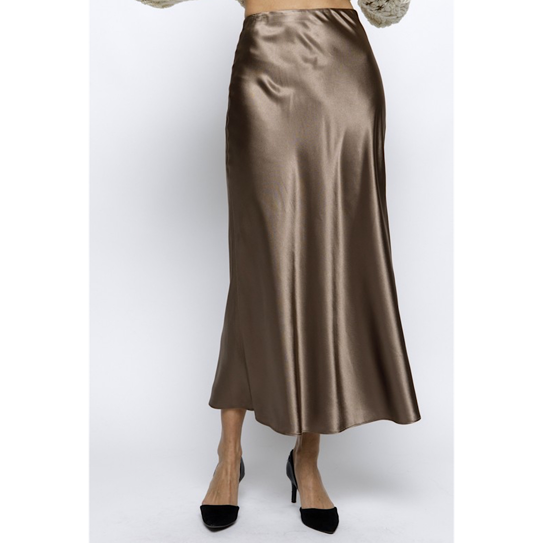 THE BETTY SATIN MIDI SKIRT