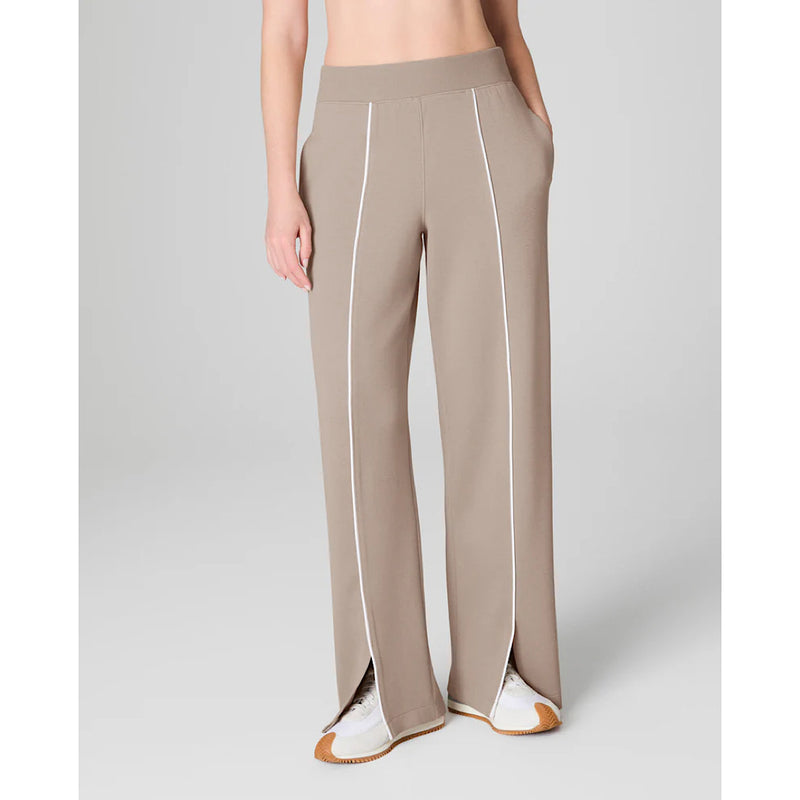 SPANX AIRESSENTIALS PIQUE STRAIGHT LEG PANT - ASHWOOD