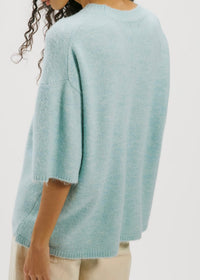 FREE PEOPLE MARGOT SWEATER TEE - ANGEL FALLS MELANGE