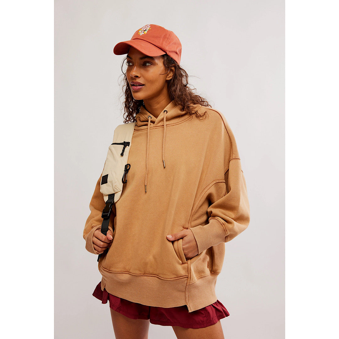 FREE PEOPLE MOVEMENT SPRINT TO THE FINISH HOODIE - CAMEL