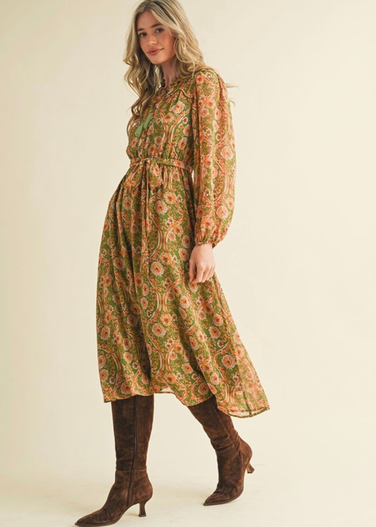 THE HALL FLORAL MIDI DRESS