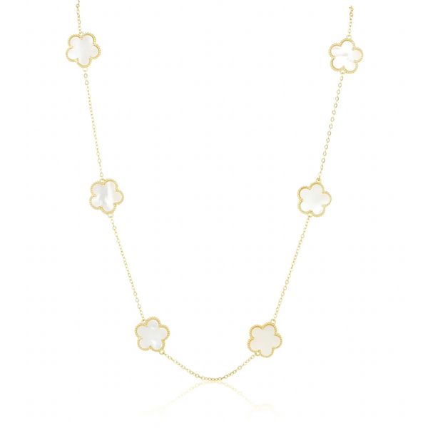 SAHIRA ADELINE CLOVER NECKLACE MOTHER OF PEARL