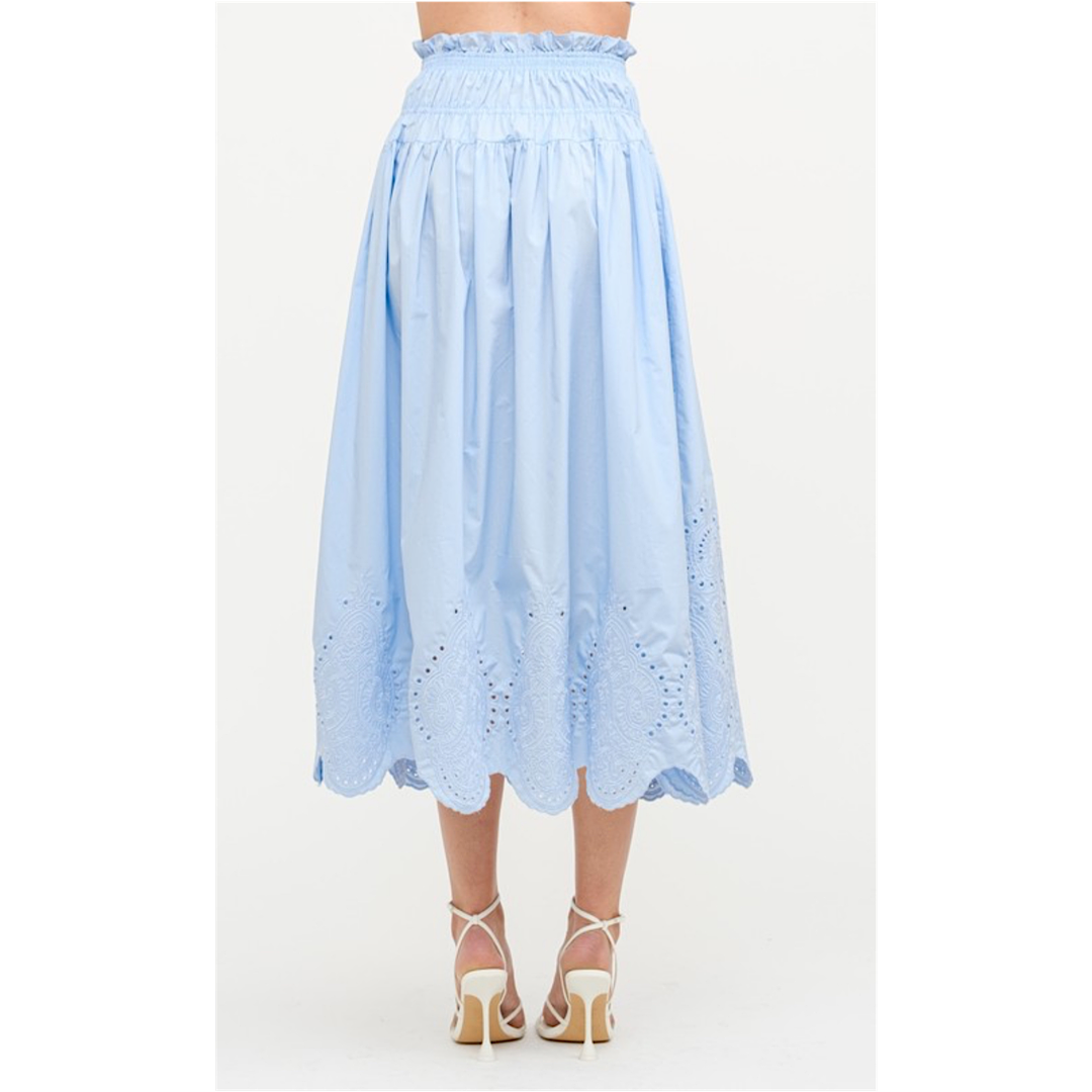 THE MARGOT EYELET MIDI SKIRT