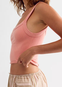 FREE PEOPLE SO SOFT SEAMLESS MODAL TOP - CORAL KISS