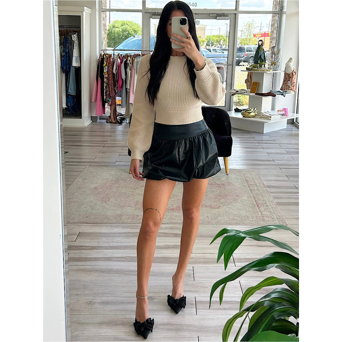 FULL HEART LEATHER BUBBLE SKIRT