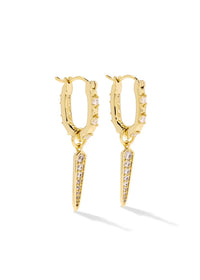 KENDRA SCOTT FATE CHARM HUGGIE EARRINGS